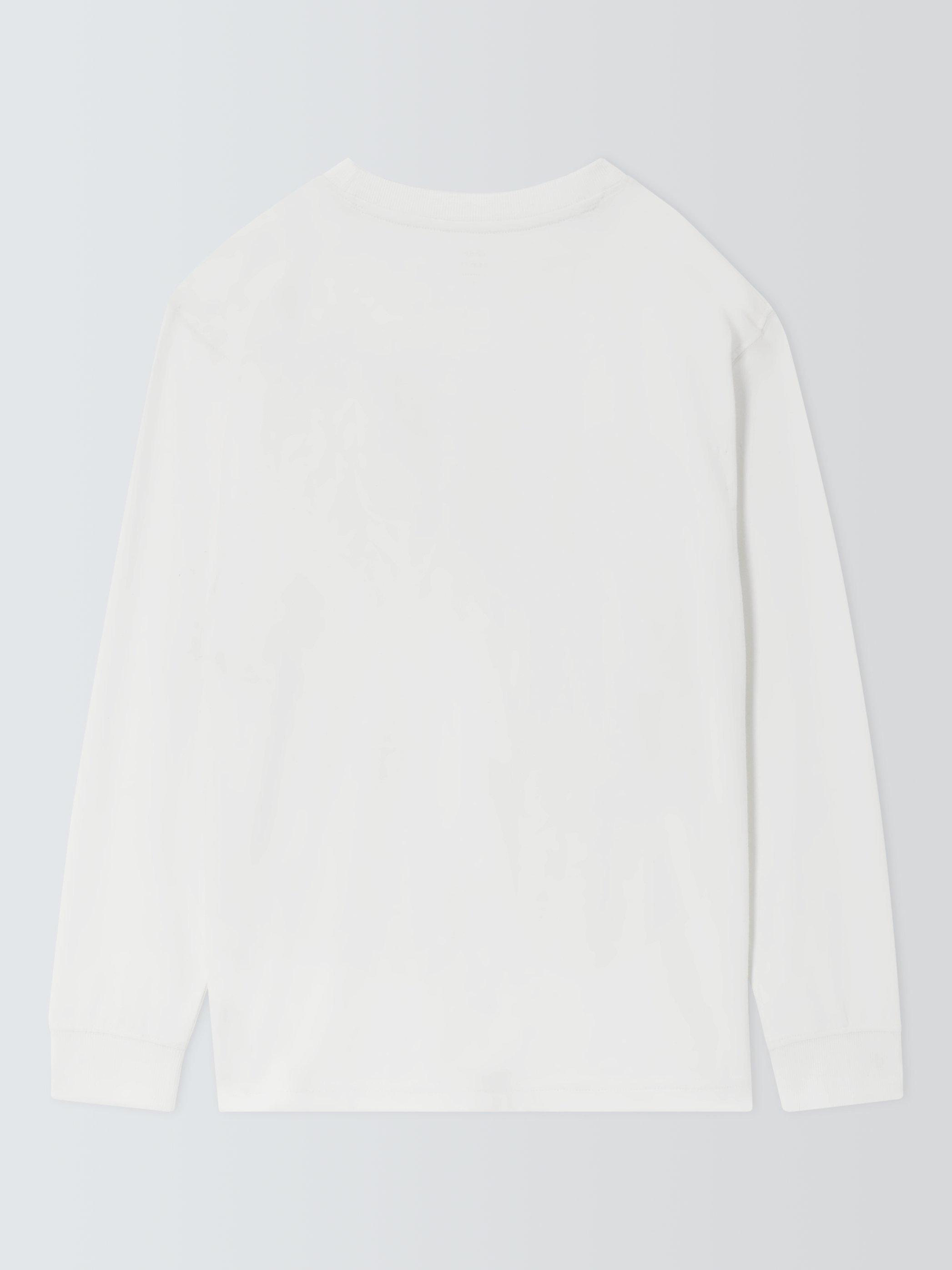 John Lewis Kids' Cotton Photo Graphic Long Sleeve Top, Cream