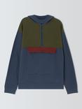 John Lewis Cotton Colour Block Zip Hoodie, Multi