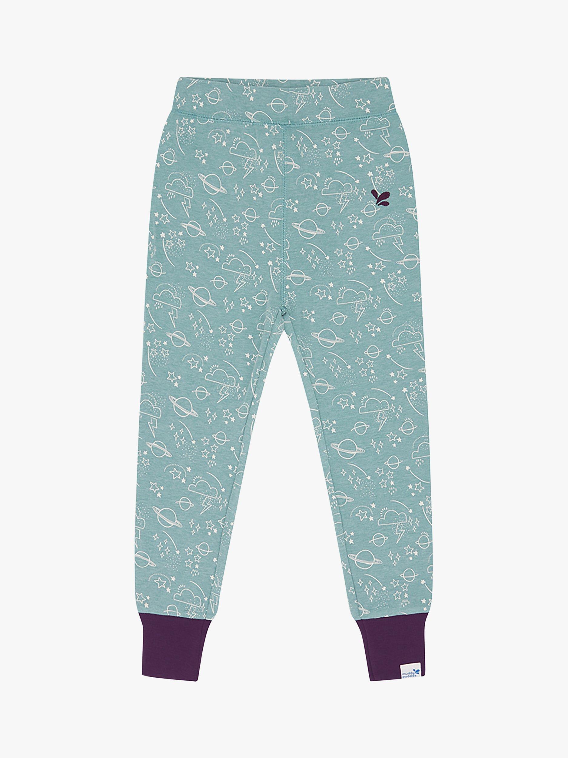 Muddy Puddles Kids' Thermal Baselayer Bottoms, Sage Green/Multi