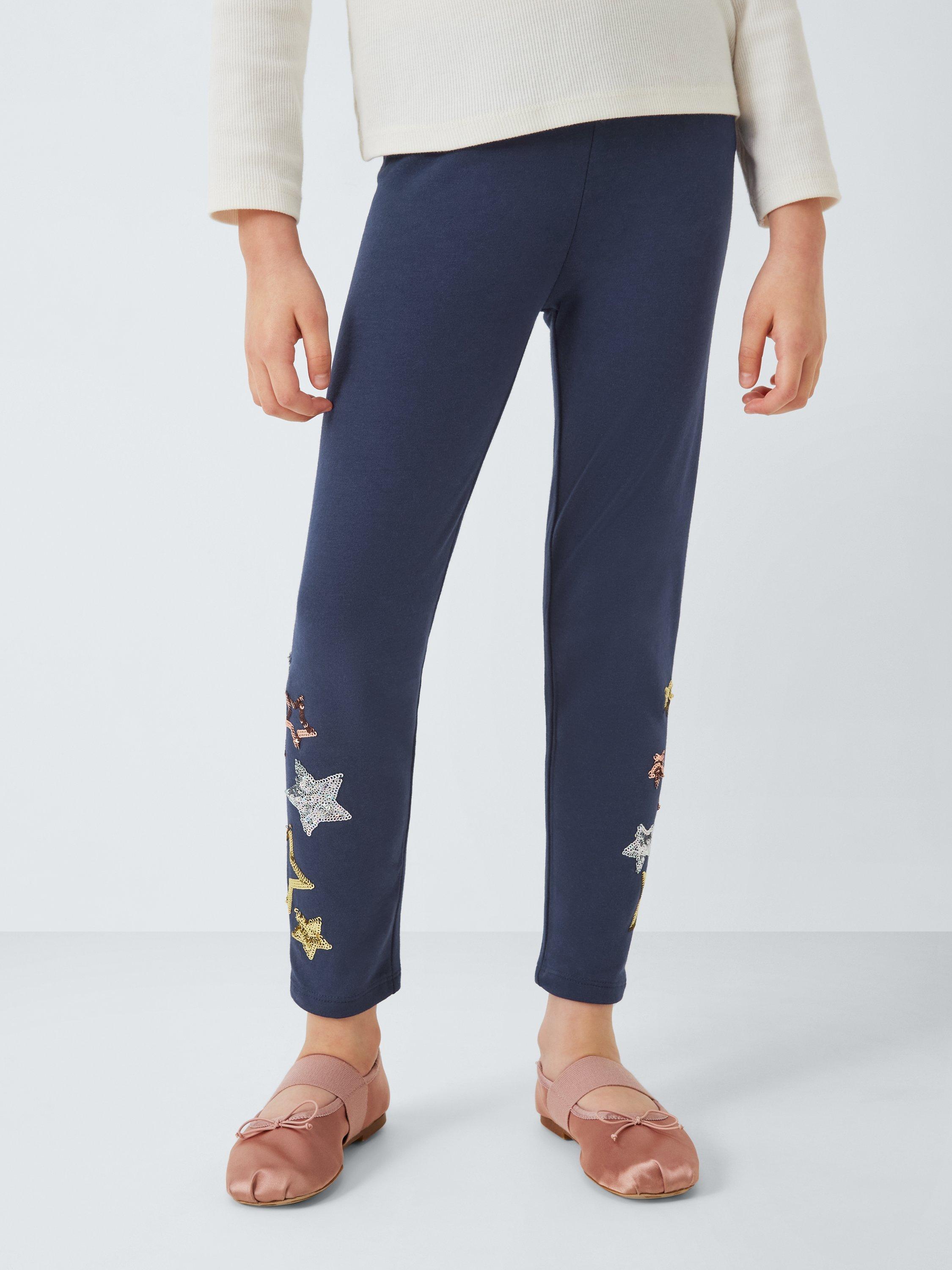 John Lewis Kids' Sequin Stars Leggings, Navy