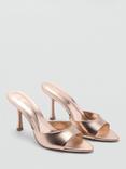 Mango Pepyv Heeled Open Toe Sandals, Gold