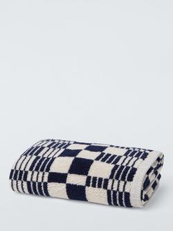 John Lewis Check Towels, Dark Indigo