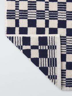 John Lewis Check Towels - view 2, Dark Indigo