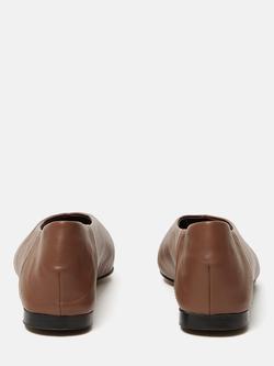 Jigsaw Linnie Pointed Toe Flat Leather Pumps - view 2, Tan