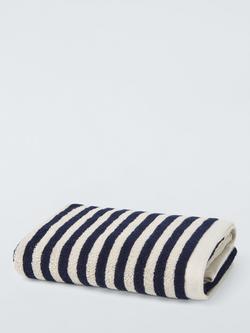 John Lewis Fine Stripe Towels, Dark Indigo