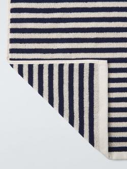 John Lewis Fine Stripe Towels - view 2, Dark Indigo