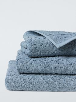 John Lewis Floral Jacquard Towels, Pacific