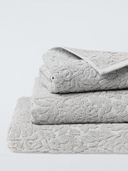 John Lewis Floral Jacquard Towels, Silver Grey