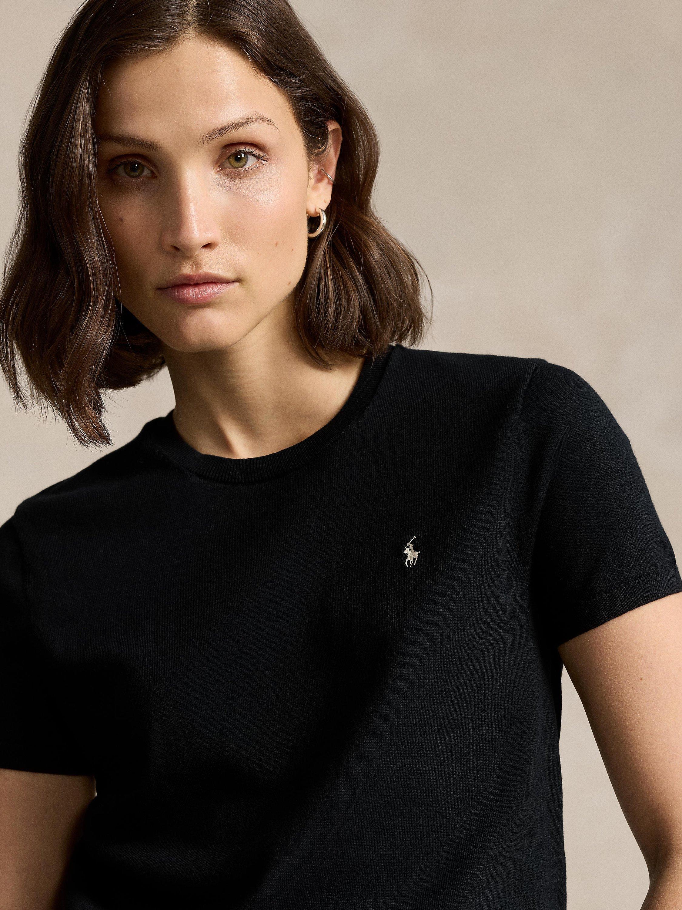 Product image 3 of 5, which shows Polo Ralph Lauren Logo Short Sleeve Jumper, Polo Black, XS