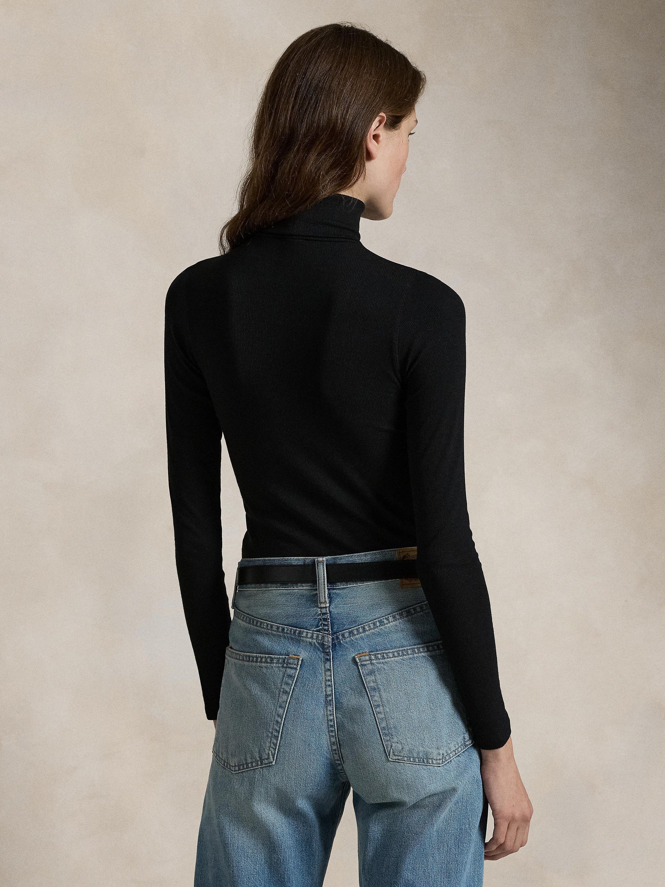 Product image 2 of 5, which shows Polo Ralph Lauren Slim Fit Turtleneck Top, Polo Black, XS