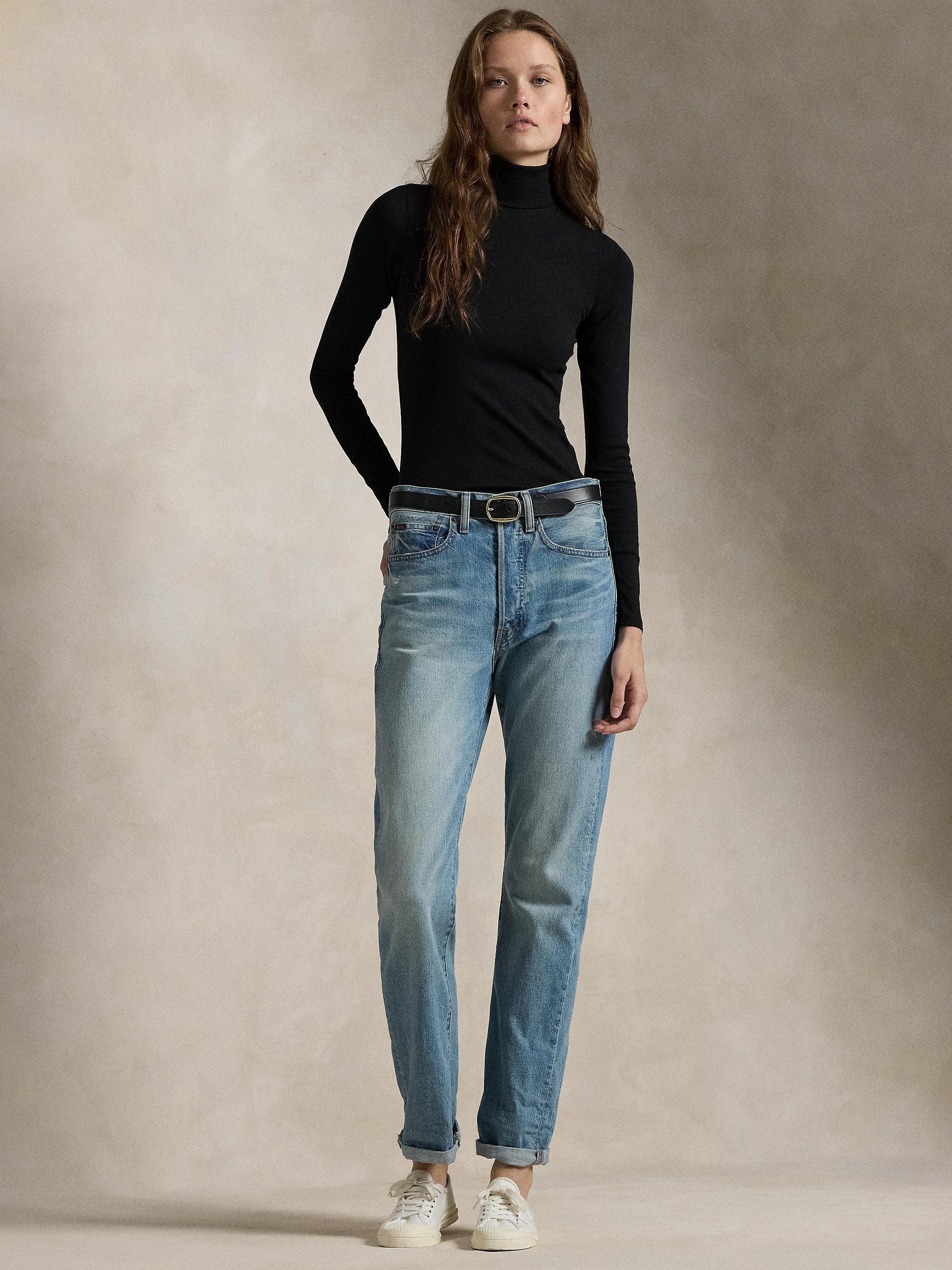 Product image 4 of 5, which shows Polo Ralph Lauren Slim Fit Turtleneck Top, Polo Black, XS