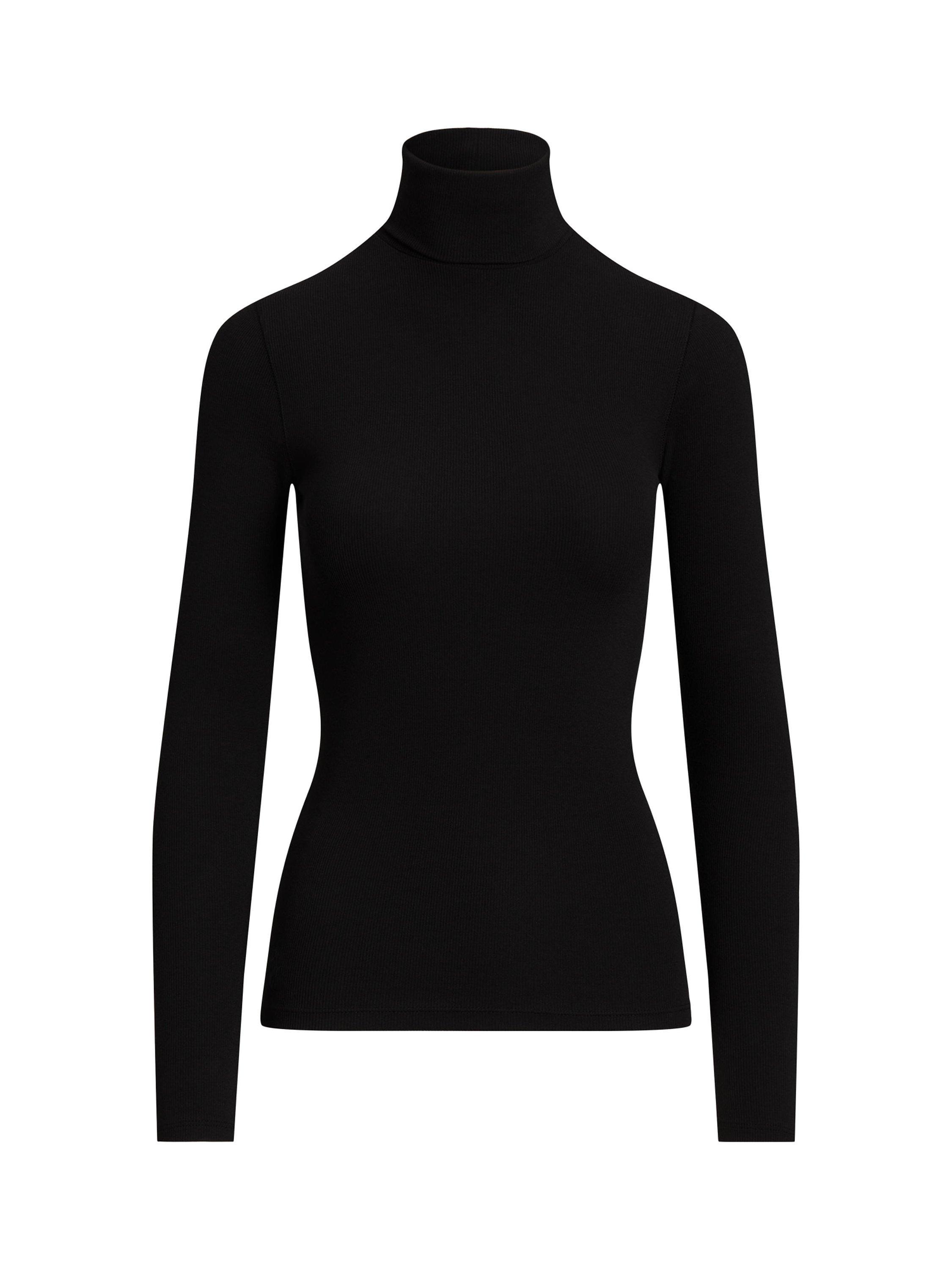 Product image 5 of 5, which shows Polo Ralph Lauren Slim Fit Turtleneck Top, Polo Black, XS