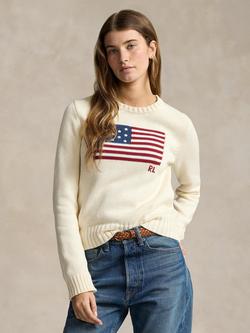 Polo Ralph Lauren USA Flag Jumper, Cream, Cream
