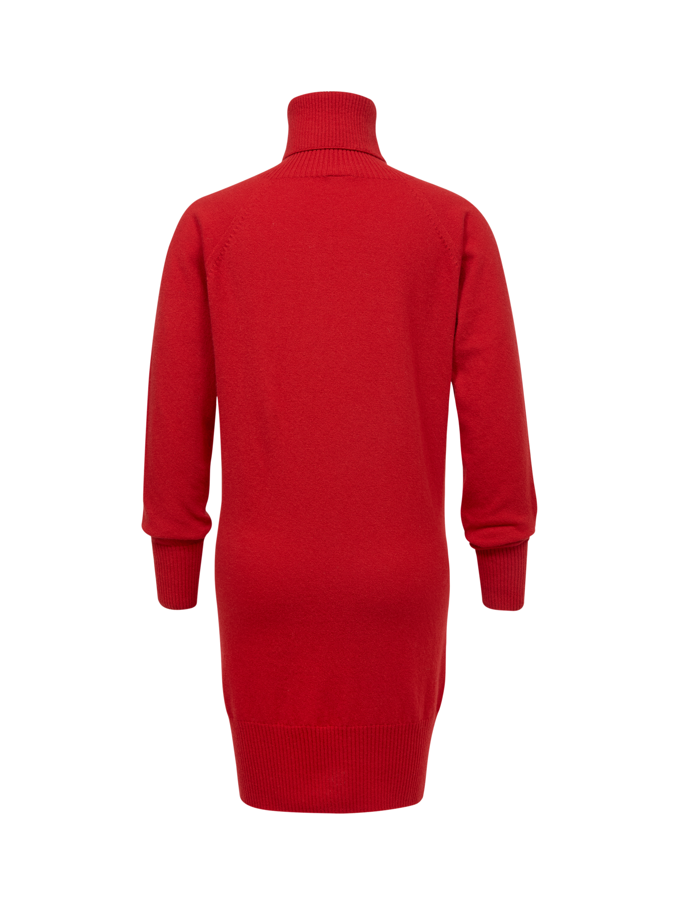 Product image 4 of 6, which shows Celtic & Co. Geelong Wool Roll Neck Jumper Dress, Pillarbox Red, XS