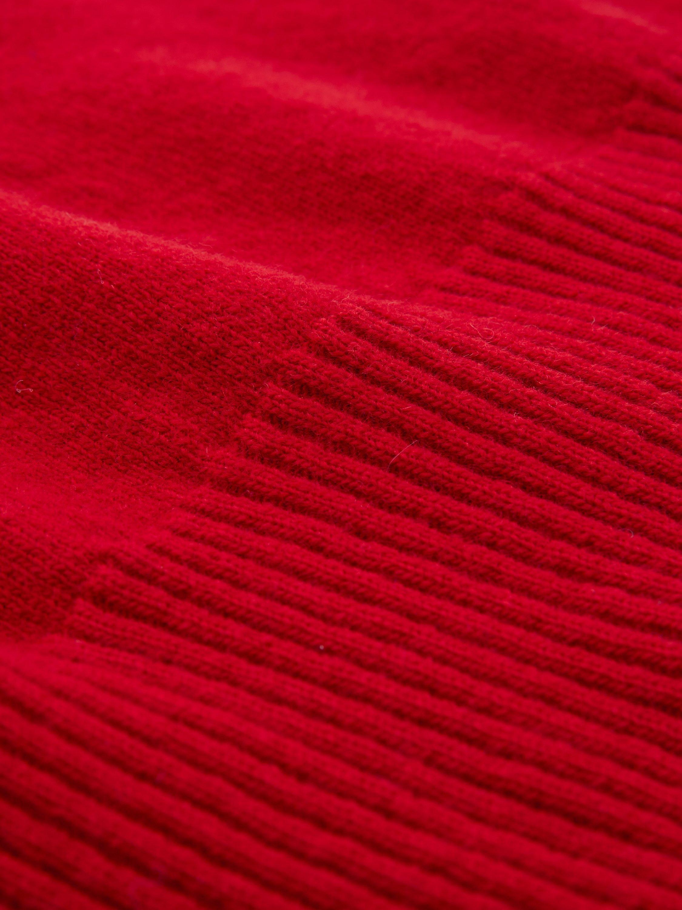 Product image 6 of 6, which shows Celtic & Co. Geelong Wool Roll Neck Jumper Dress, Pillarbox Red, XS