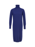 Celtic & Co. Soft Roll Neck Pure Wool Jumper Dress, Blue Ink