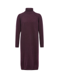 Celtic & Co. Ribbed Detail Pure Wool Dress, Damson