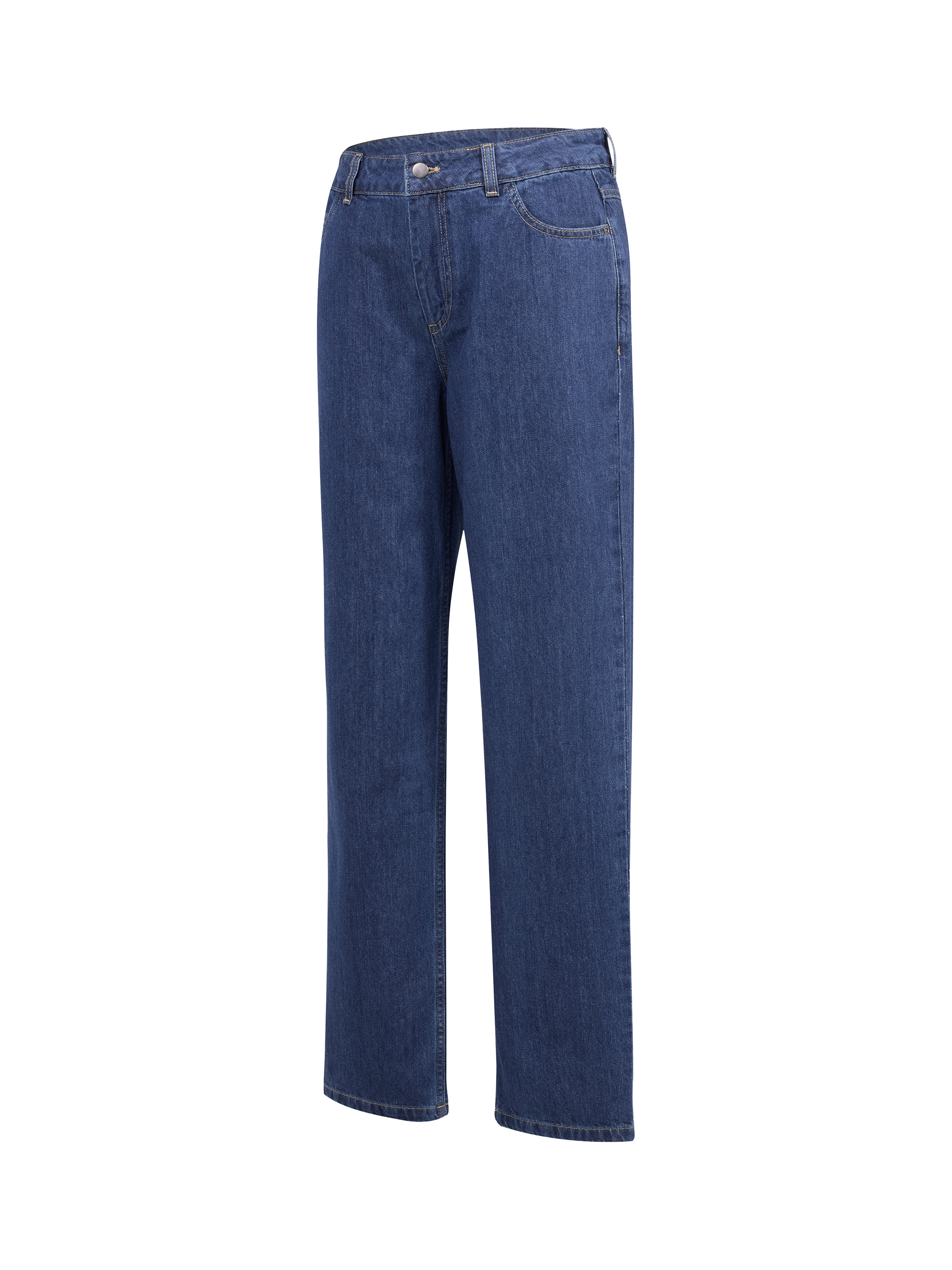 Product image 7 of 8, which shows Celtic & Co. Mid Rise Straight Cut Jeans, Indigo, 8
