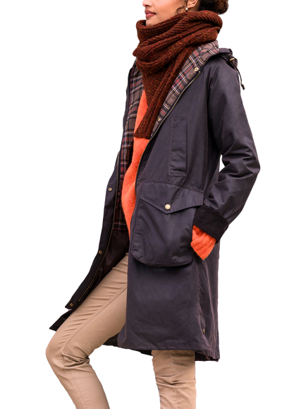 Celtic & Co. Waxed Cotton Overcoat, Dark Brown, Dark Brown