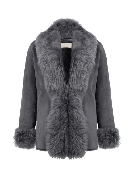 Celtic & Co. Toscana Trim Sheepskin Jacket, Derby Grey - view 2, Derby Grey