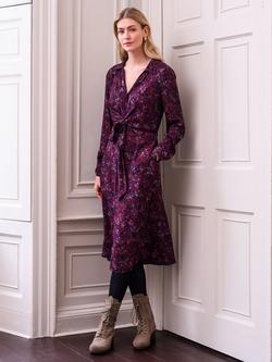 Celtic & Co. Print Tie Front Shirt Dress containing LENZING™ ECOVERO™ Viscose, Multi, Multi