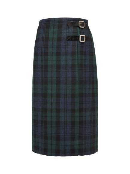 Celtic & Co. Celt Wool Midi Kilt, Cairngorm Blackwatch - view 2, Cairngorm Blackwatch
