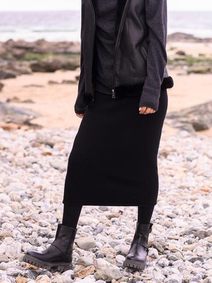 Celtic & Co. Geelong Wool Midi Skirt, Black, Black
