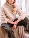 Celtic & Co. Boucle Funnel Neck Wool Jumper, Oatmeal