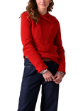 Celtic & Co. Wool Collared Slouch Jumper, Pillarbox Red