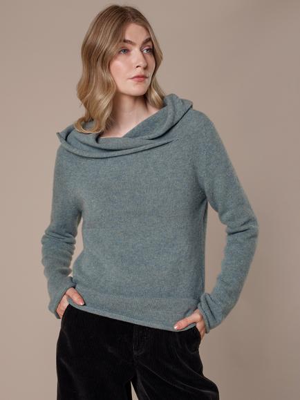 Celtic & Co. Collared Slouch Jumper, Dark Sage