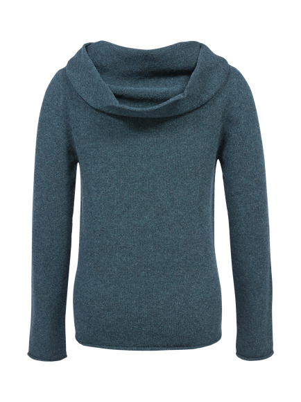 Celtic & Co. Collared Slouch Jumper - view 2, Deep Icelandic Blue