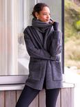 Celtic & Co. Flecked Hooded Merino Wool Cardigan, Charcoal