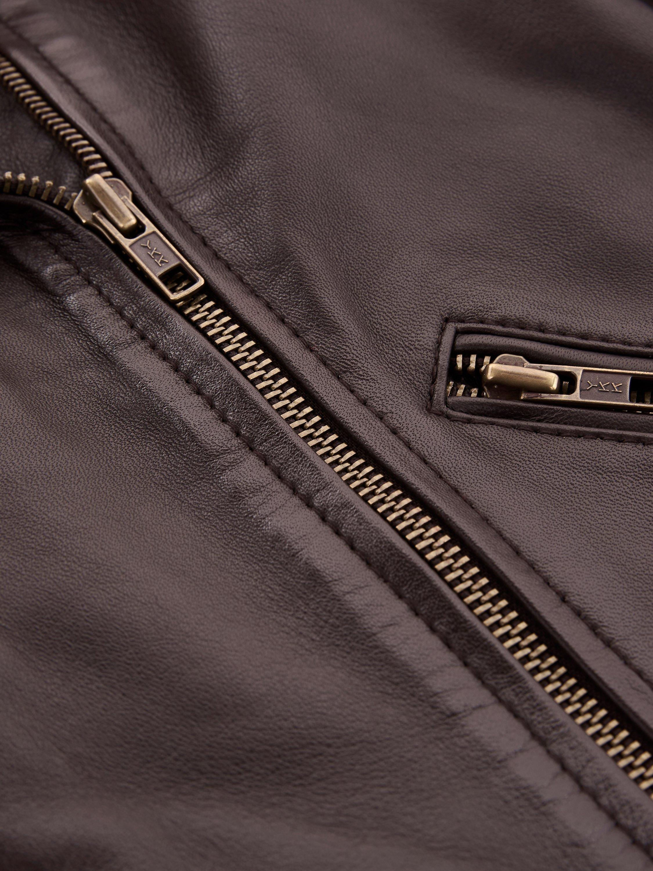 Product image 7 of 9, which shows Celtic & Co. Biker Leather Jacket, Ebony, 8