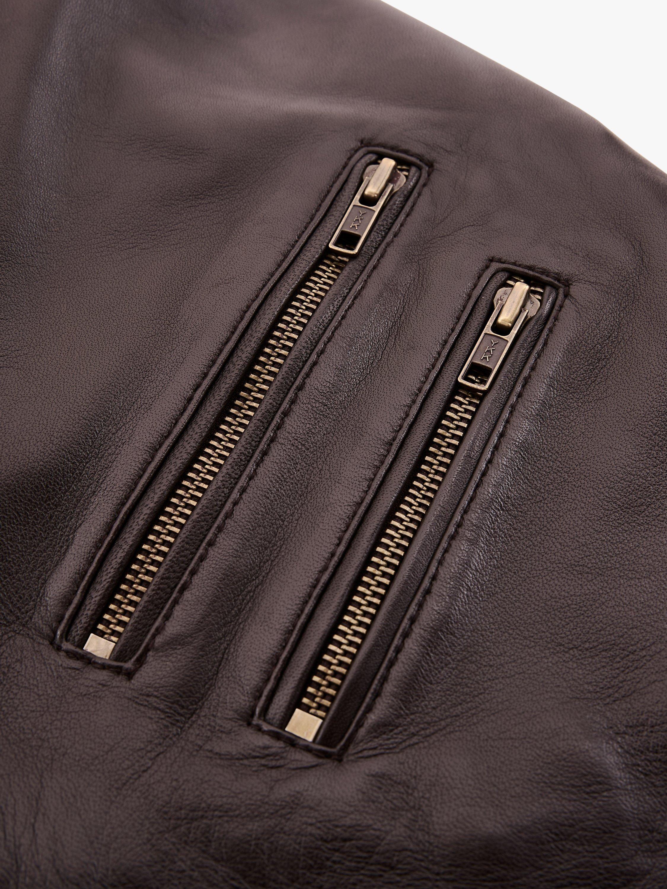 Product image 8 of 9, which shows Celtic & Co. Biker Leather Jacket, Ebony, 8