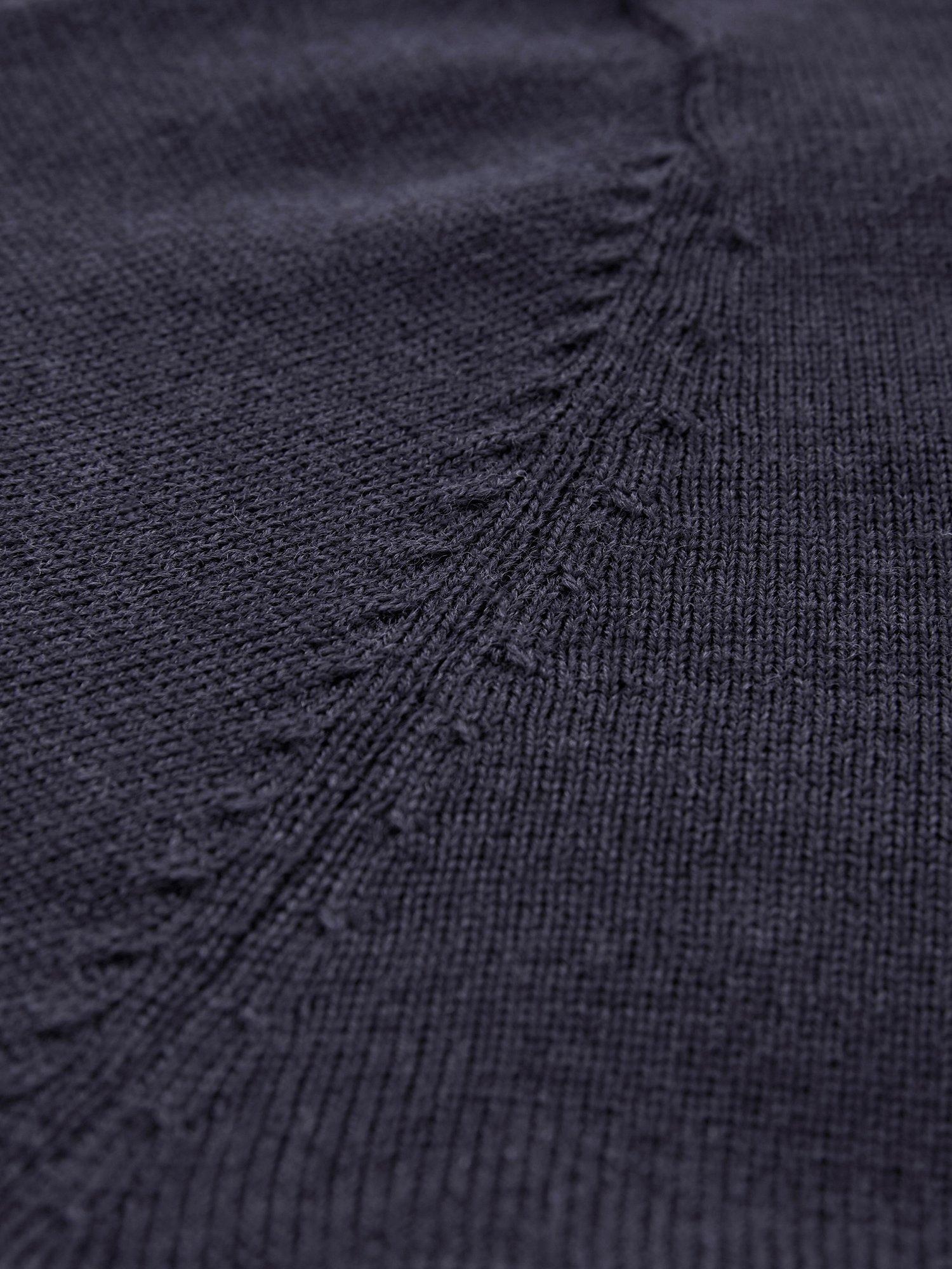 Product image 5 of 5, which shows Celtic & Co. Boat Neck Fine Knit Merino Wool Jumper, Dark Navy, XS