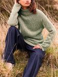 Celtic & Co. Slouch Funnel Neck Wool Blend Jumper, Sage