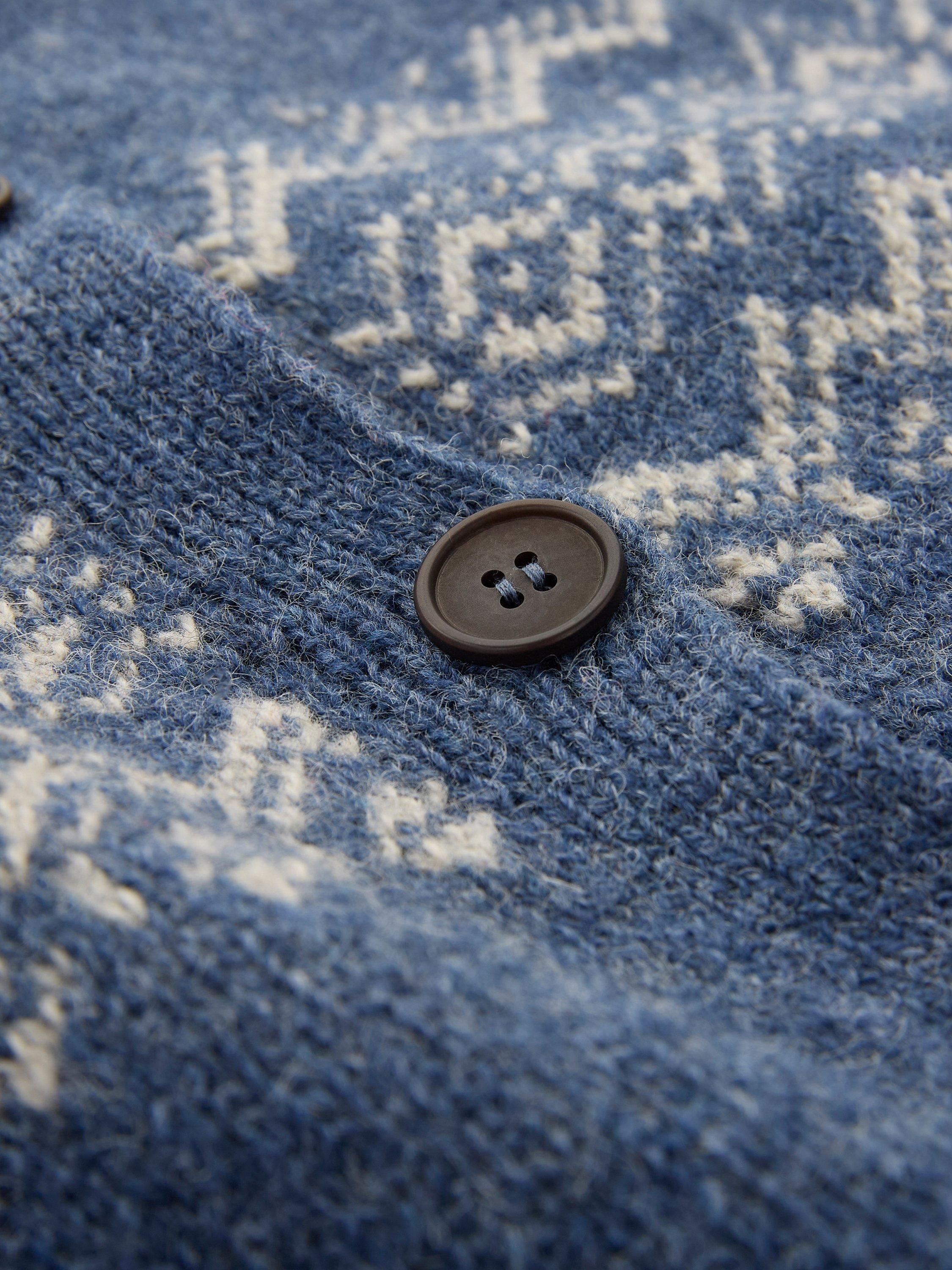 Product image 4 of 5, which shows Celtic & Co. Fair Isle Wool Cardigan, Indigo, XS
