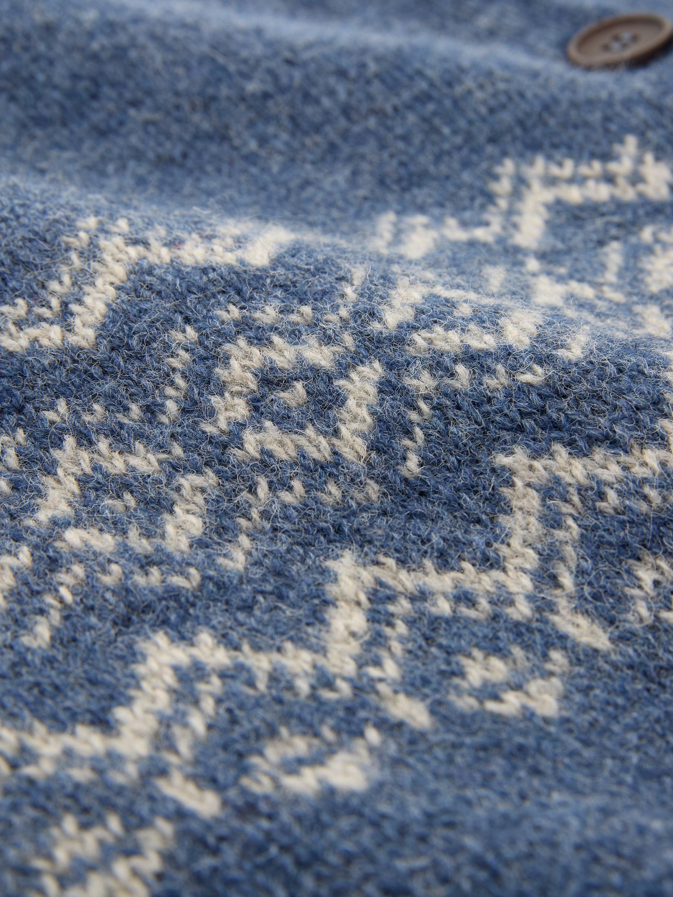 Product image 5 of 5, which shows Celtic & Co. Fair Isle Wool Cardigan, Indigo, XS