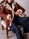 Celtic & Co. Western Sheepskin Jacket, Cognac/Cream