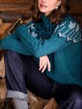 Celtic & Co. Wool Fair Isle Funnel Neck Jumper, Icelandic Blue