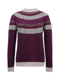 Celtic & Co. Donegal Wool Float Stitch Yoke Jumper, Damson