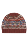 Celtic & Co. Lambswool Fair Isle Beanie, Claret/Multi