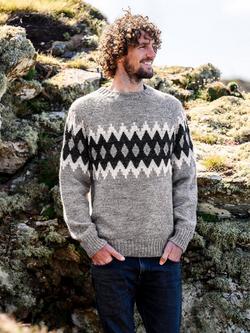 Celtic & Co. British Wool Fair Isle Jumper, Oatmeal Fleck, Oatmeal Fleck