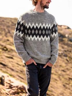 Celtic & Co. British Wool Fair Isle Jumper, Oatmeal Fleck - view 2, Oatmeal Fleck