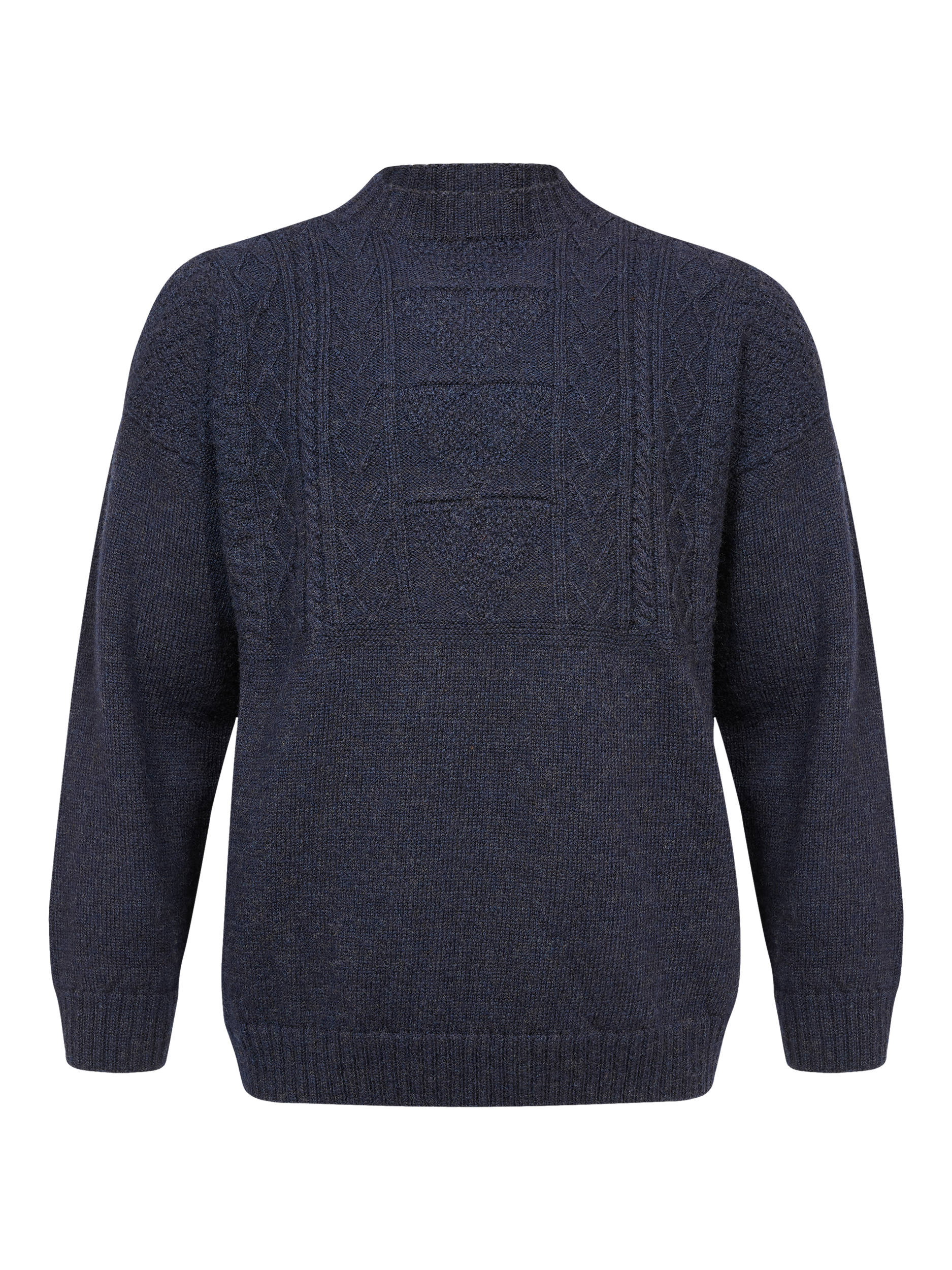 Product image 3 of 6, which shows Celtic & Co. British Wool Gansey Jumper, Dark Navy, S