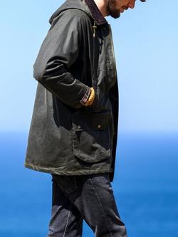 Celtic & Co. Grown Sleeve Waxed Cotton Jacket, Olive - view 2, Olive