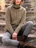 Celtic & Co. Donegal Wool Cable Knit Roll Neck Jumper