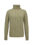 Celtic & Co. Donegal Wool Cable Knit Roll Neck Jumper