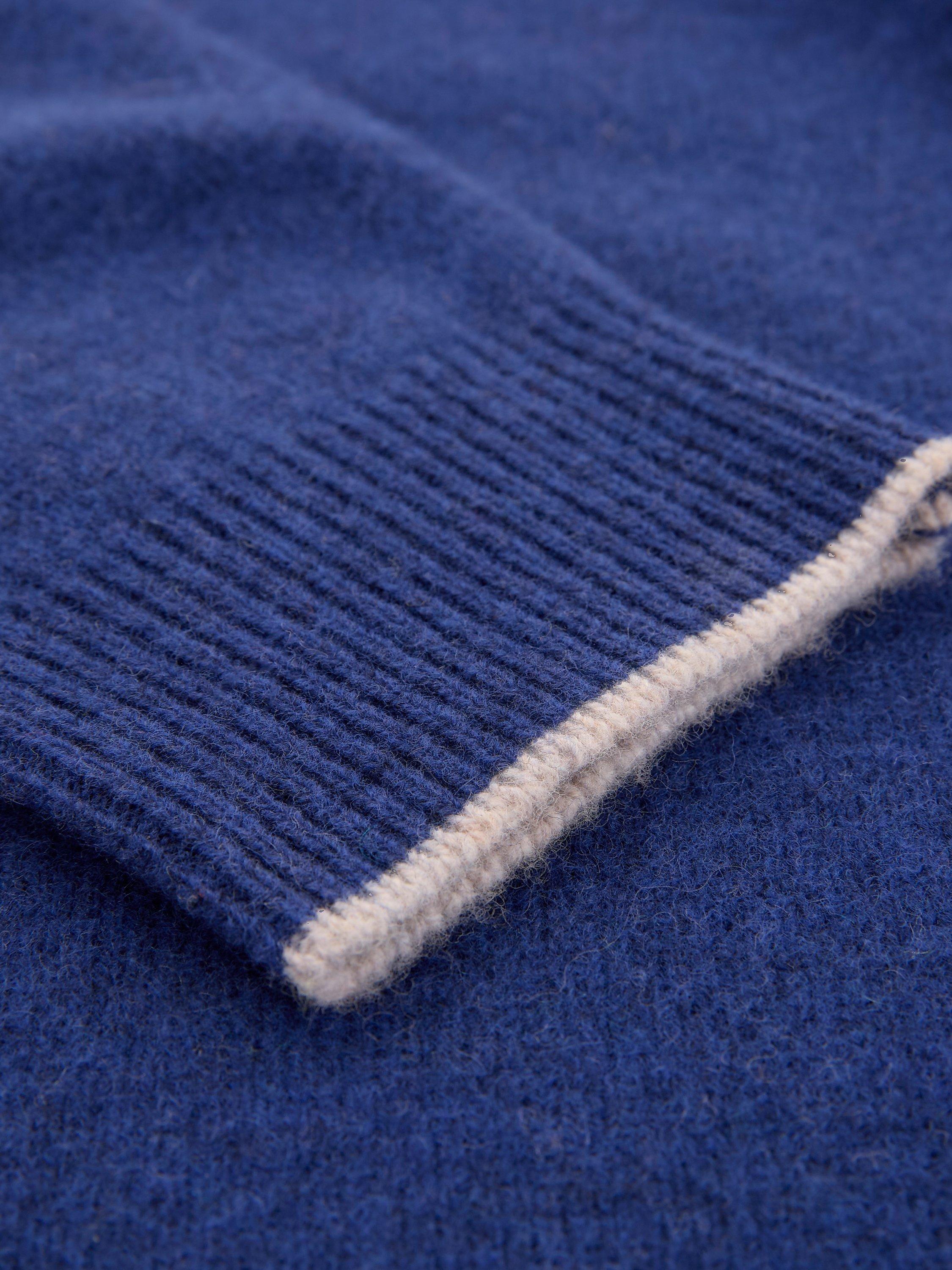 Product image 6 of 7, which shows Celtic & Co. Felted Funnel Neck Merino Wool Jumper, Blue Ink, XS