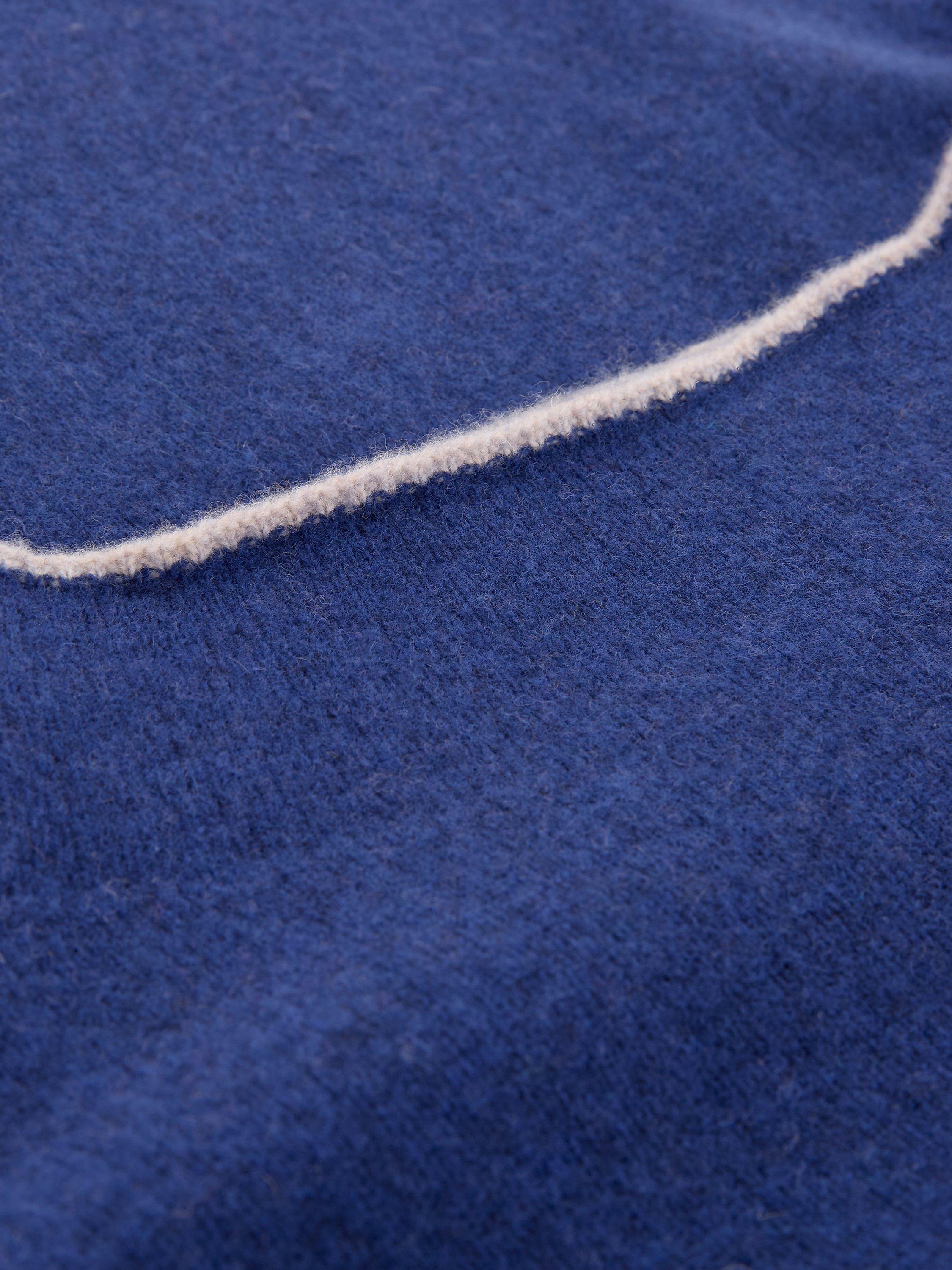Product image 7 of 7, which shows Celtic & Co. Felted Funnel Neck Merino Wool Jumper, Blue Ink, XS